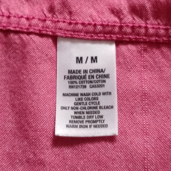 Aeropostale Men's Long Sleeve Button Down. Size M. Color Pink. - Picture 4 of 12